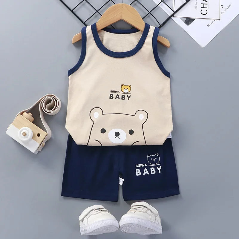 Set Estivo in Cotone per Bambini – T-Shirt e Pantaloncini