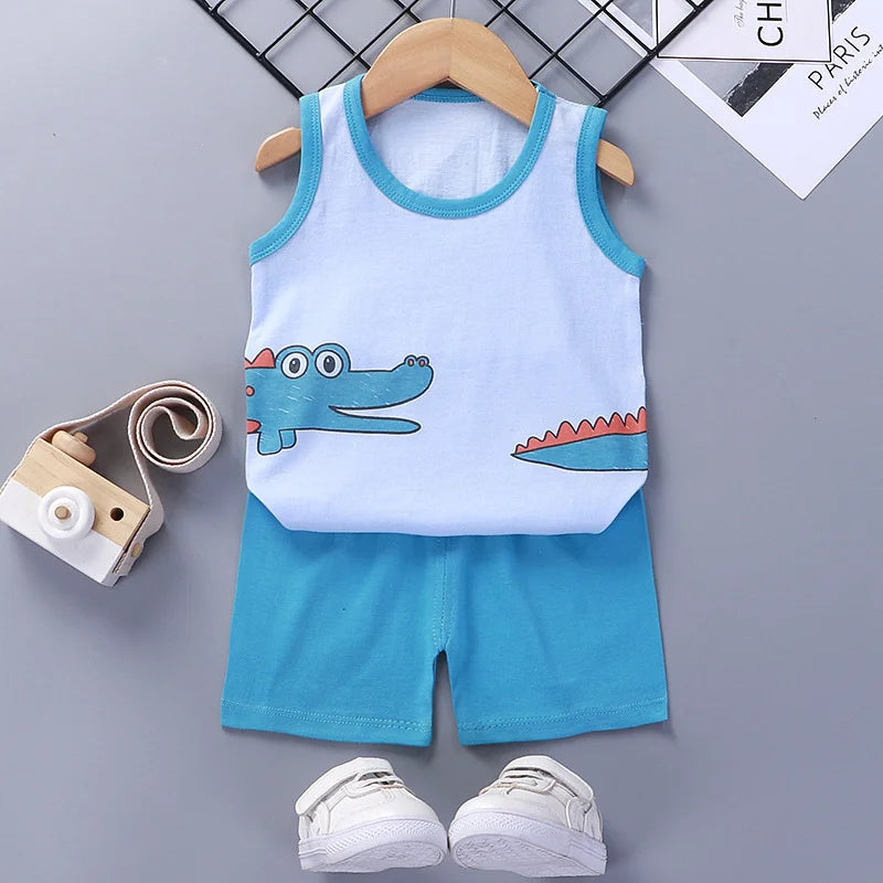 Set Estivo in Cotone per Bambini – T-Shirt e Pantaloncini