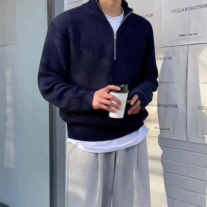 JEONJU Maglione con mezza zip